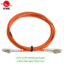 Cable de conexión de fibra óptica LC / PC-LC / PC, multimodo 62,5 Om1, dúplex, naranja, 3,0 mm, longitud personalizada